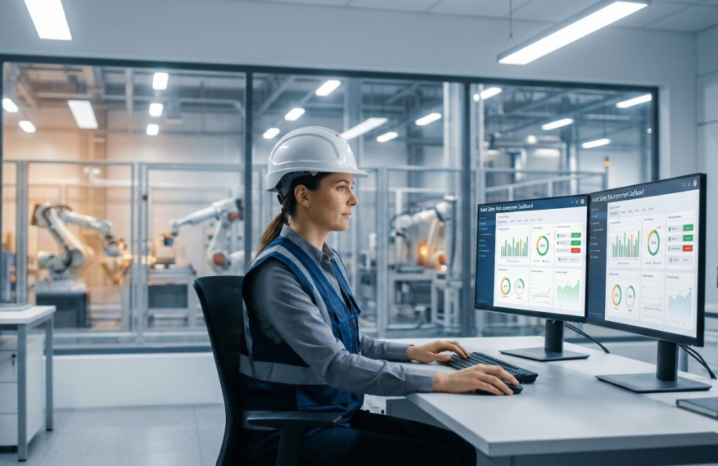 Robot Safety Risk Assessment in use, dashboard and industrial environment