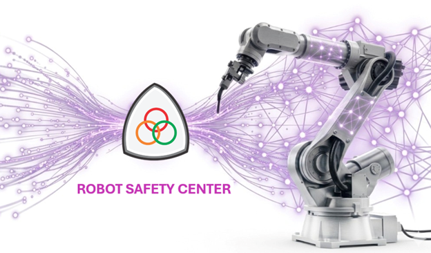 AI Intelligence, robotic arm, neural network and security shield